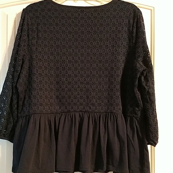 Crown & Ivy petite lace pullover knit top - Picture 5 of 7